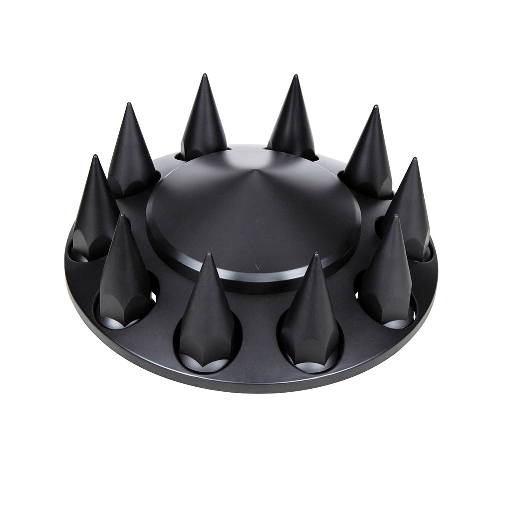 Pointed Front Axle Cover With 33mm Spike Thread-On Nut Covers - Matte Black