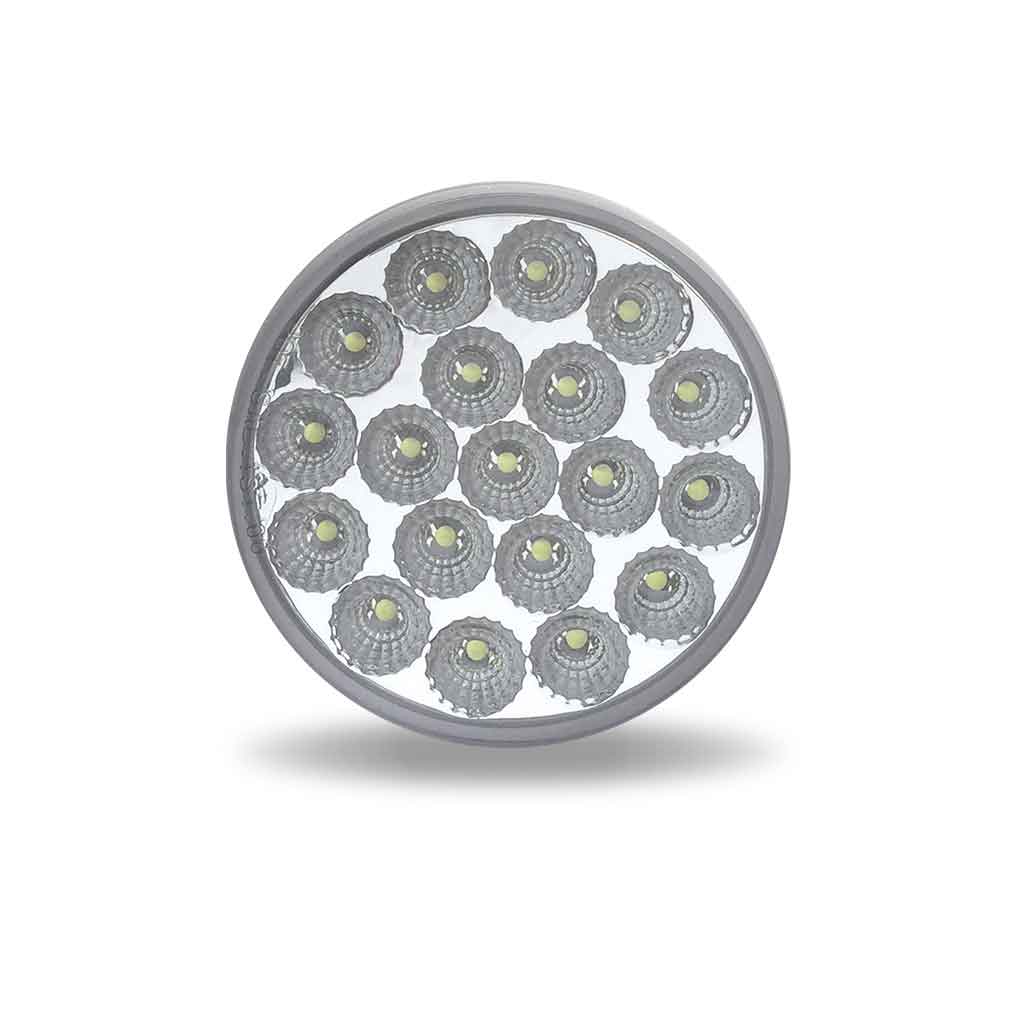 4″ Clear Red Stop, Turn & Tail Round LED Light – 19 Diodes