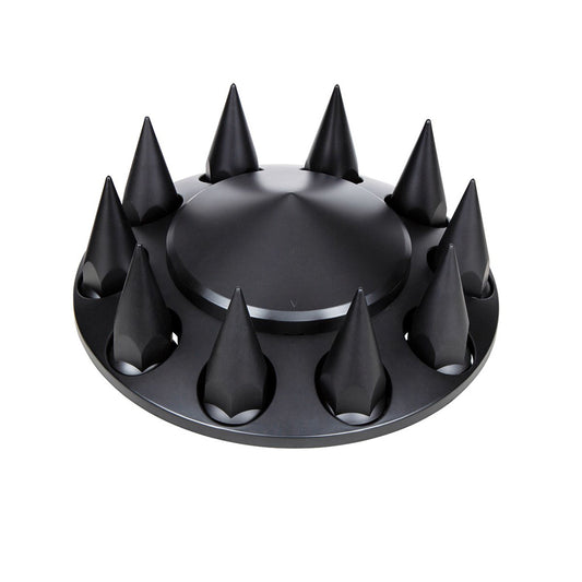 Pointed Front Axle Cover With 33mm Spike Thread-On Nut Covers - Matte Black