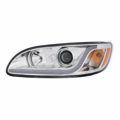 Chrome Projection Headlight W/LED Dual Function Light Bar For PB 386 (2005-2015) & 387 (1999-2010)