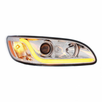 Chrome Projection Headlight W/LED Dual Function Light Bar For PB 386 (2005-2015) & 387 (1999-2010)