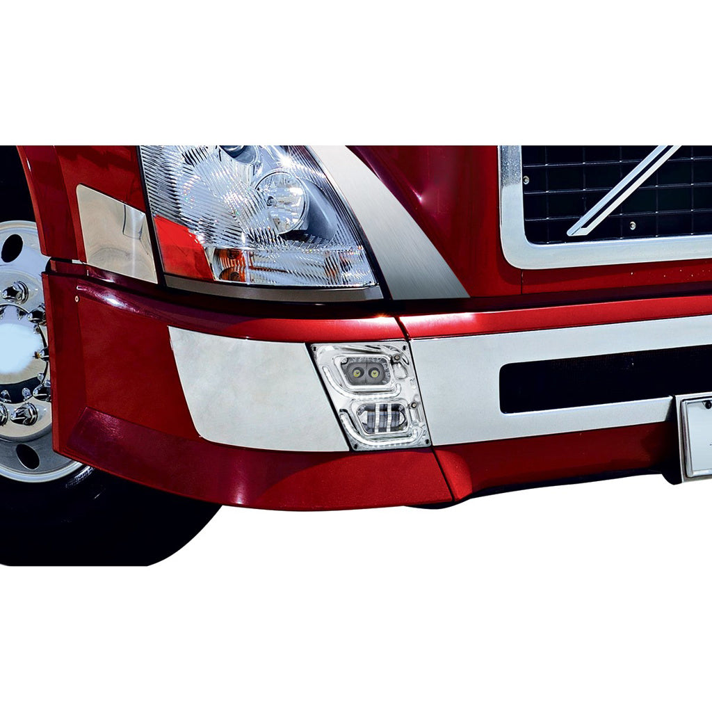 Chrome High Power LED Fog Light With LED DRL & Position Light for 2003-2017 Volvo VN/VNL