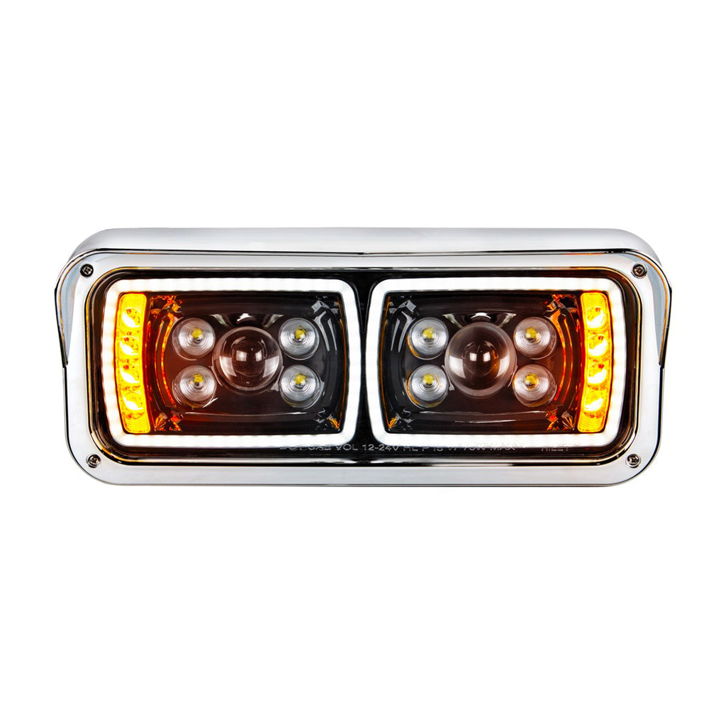 10 High Power LED "Blackout" Projection Headlight With LED Turn Signal & Position Light Bar