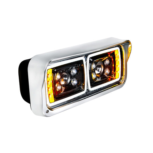 10 High Power LED "Blackout" Projection Headlight With LED Turn Signal & Position Light Bar