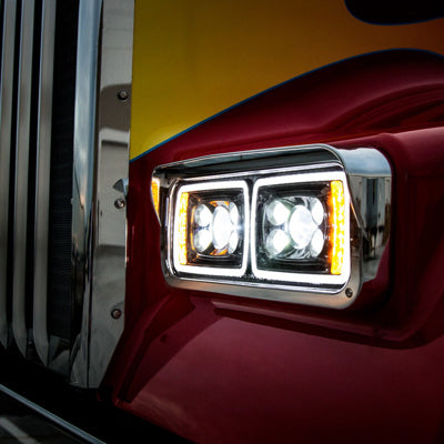 10 High Power LED "Blackout" Projection Headlight With LED Turn Signal & Position Light Bar