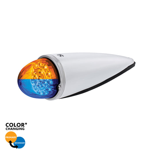 Amber/Blue Double Fury 17 LED Dual Function Watermelon Torpedo Cab Light