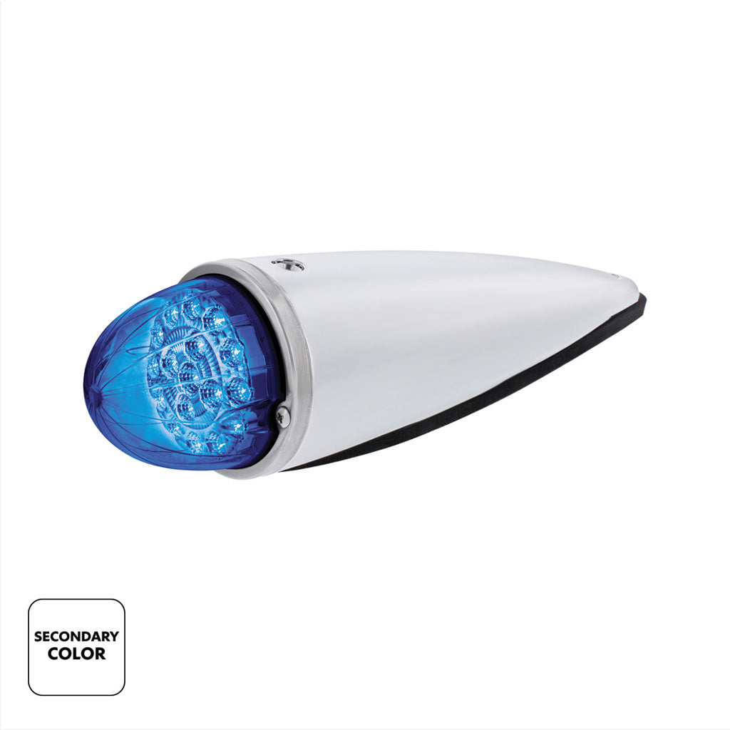 Amber/Blue Double Fury 17 LED Dual Function Watermelon Torpedo Cab Light