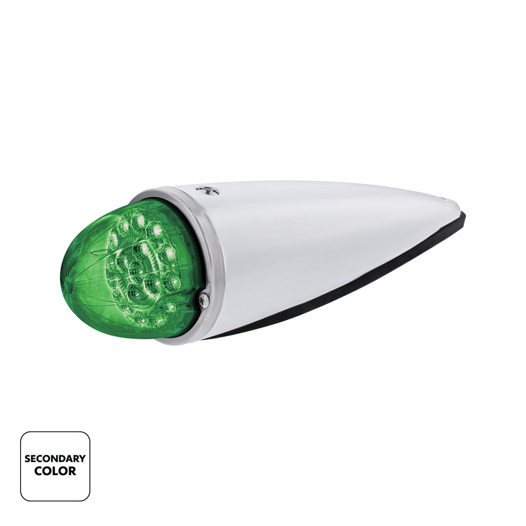 Amber/Green Double Fury 17 LED Dual Function Watermelon Torpedo Cab Light