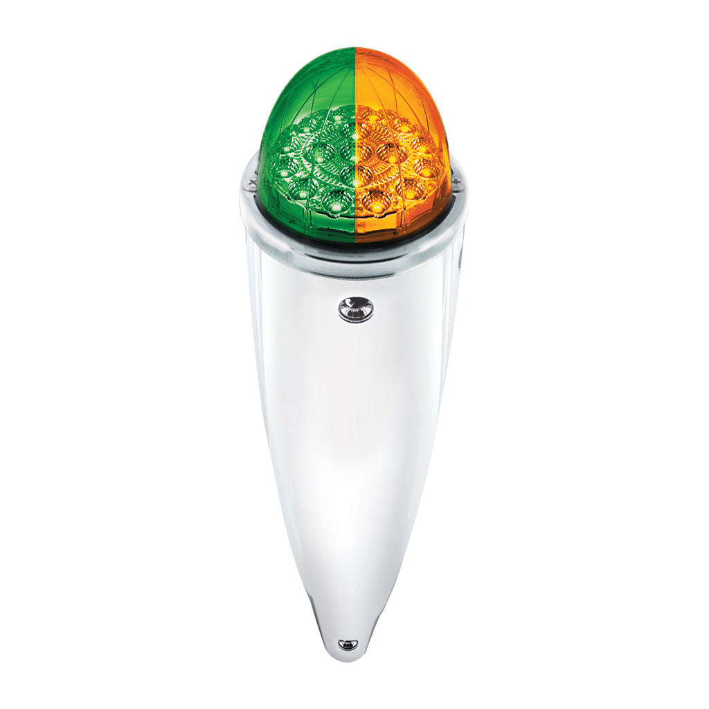 Amber/Green Double Fury 17 LED Dual Function Watermelon Torpedo Cab Light