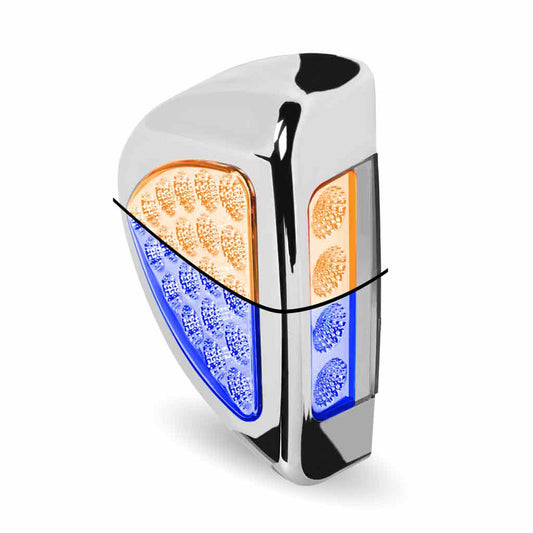 Dual Revolution LEDs, LED Lighting Amber Turn & Marker to Blue Auxiliary Peterbilt Headlight Turn Signal LED Light – 24 Diodes